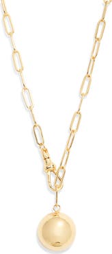 Argento Vivo Sterling Silver Swivel Clasp Harmony Ball Pendant Necklace
