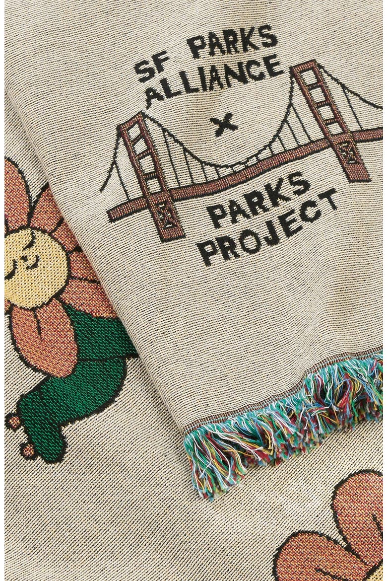 San Francisco Parks Alliance Park Lovers Club Blanket, Alternate, color, Floral Beige