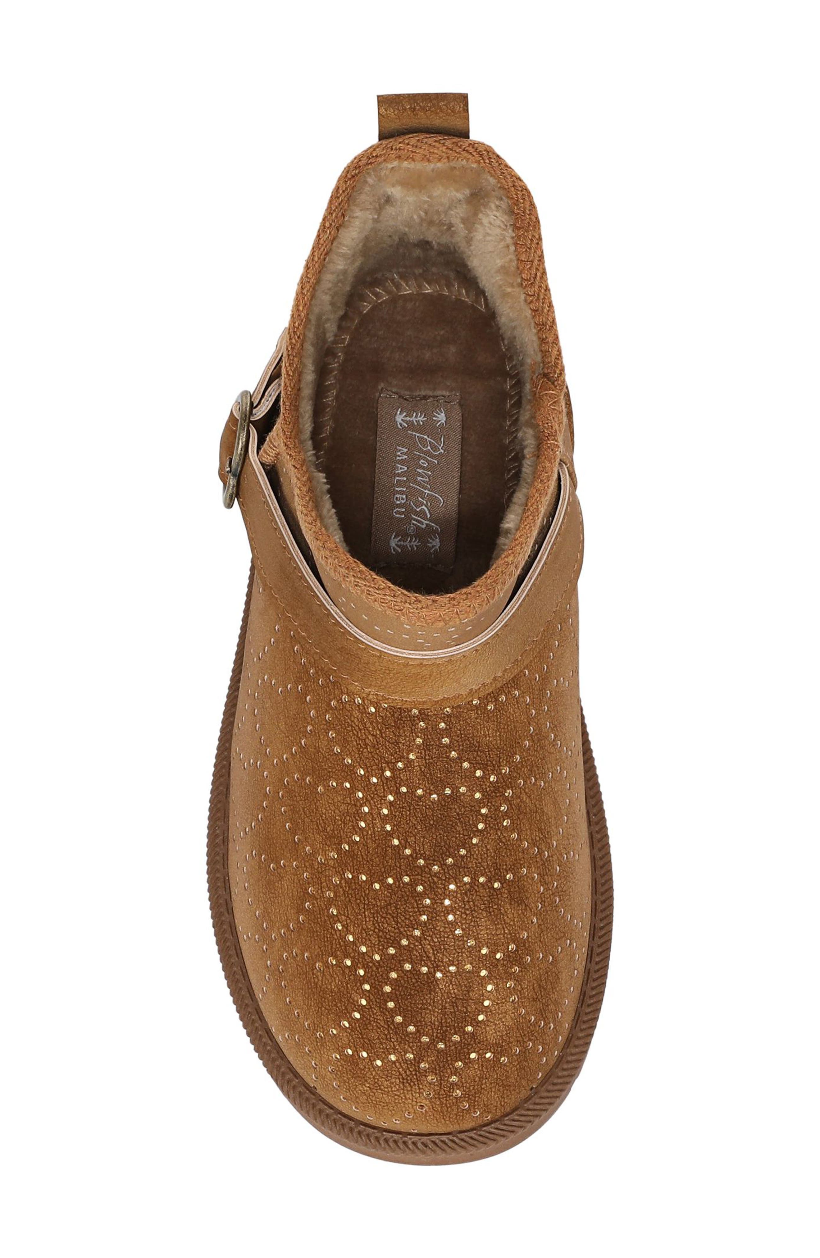 Kids' Perforated Heart Ankle Boot, Alternate, color, TAN FAUX LEATHER