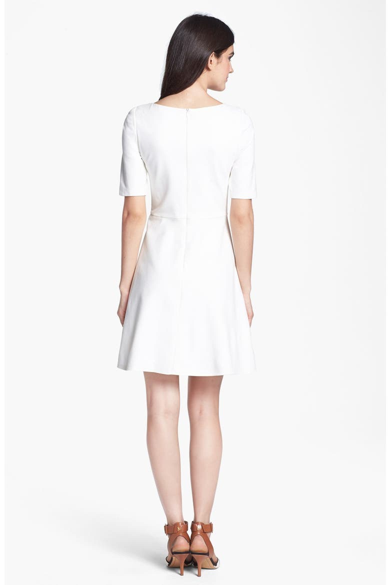 Illusion Cutout Fit & Flare Dress, Alternate, color, IVORY