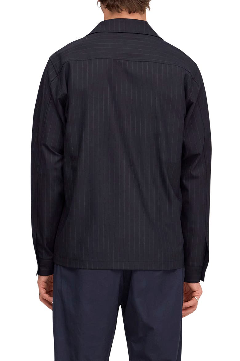 Zander Pinstripe Shirt Jacket, Alternate, color, NAVY STRIPE