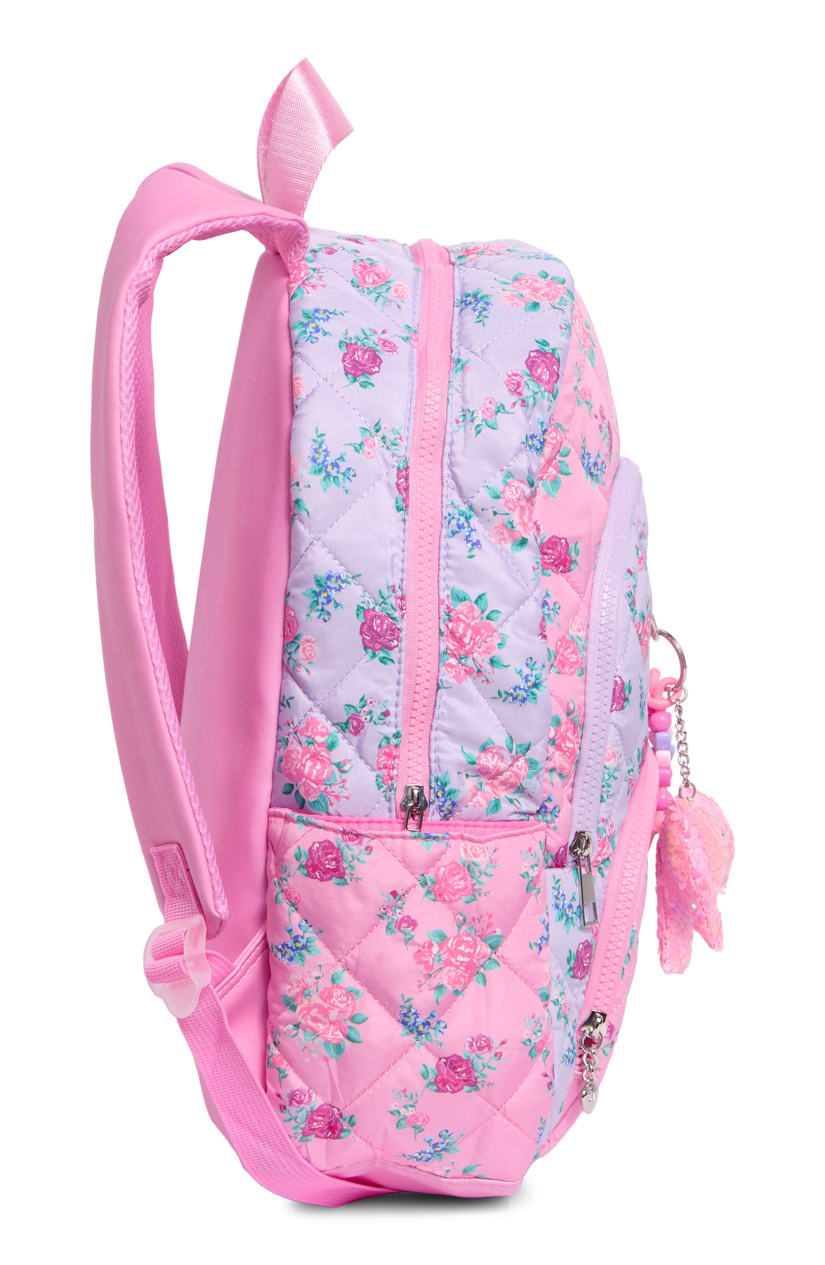 Large Floral Quilted Backpack, Alternate, color, MULTI COLORS