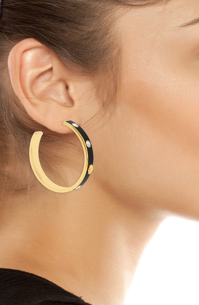 Kurt Geiger London Eagle Crystal Huggie Hoop Earrings, Alternate, color, 