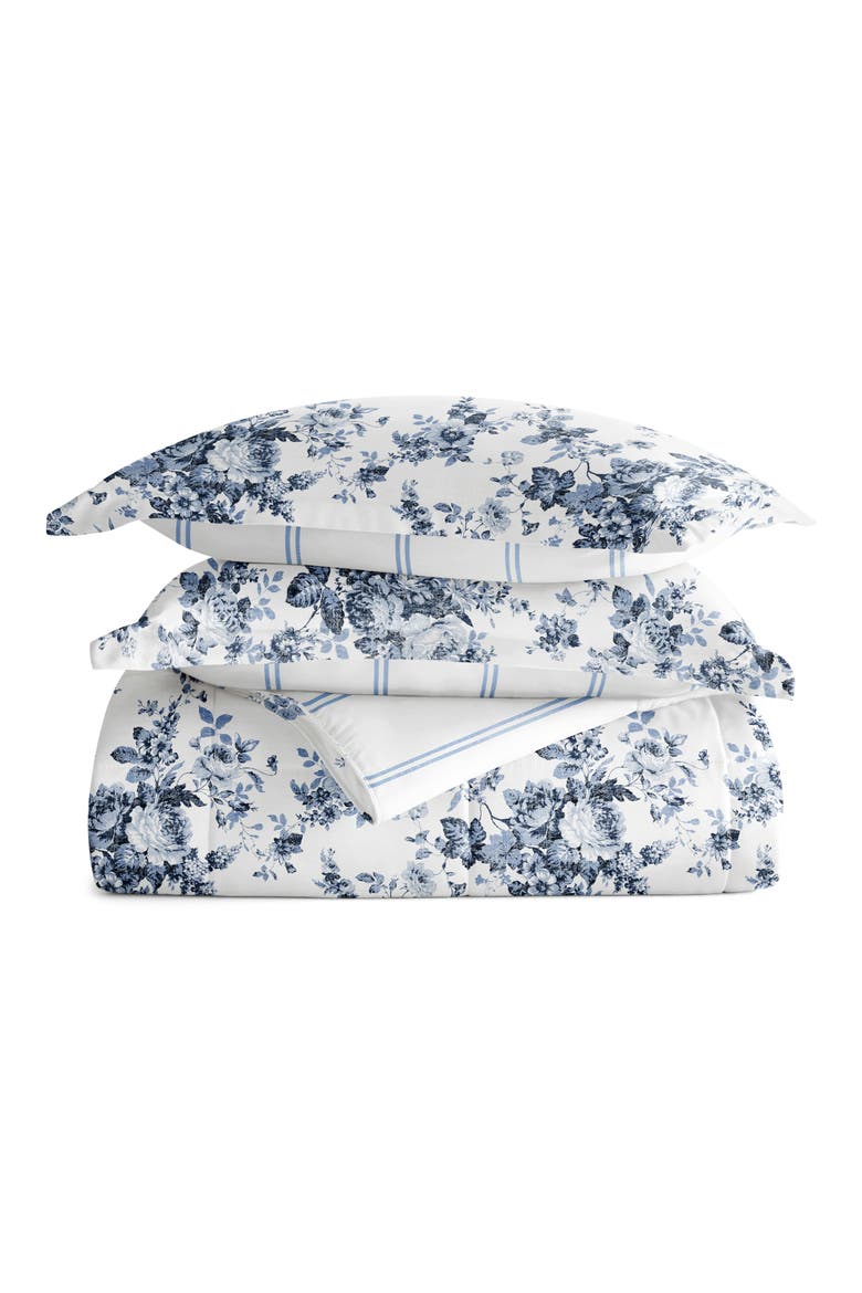 Rose Stripe Reversible 3-Piece Comforter Set, Main, color, STONE