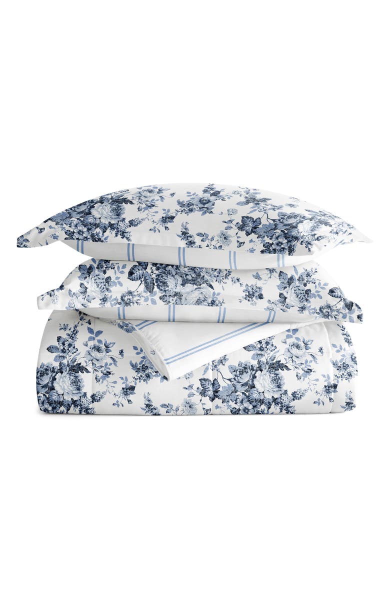 IENJOY HOME Rose Stripe Reversible 3-Piece Comforter Set, Main, color, Stone