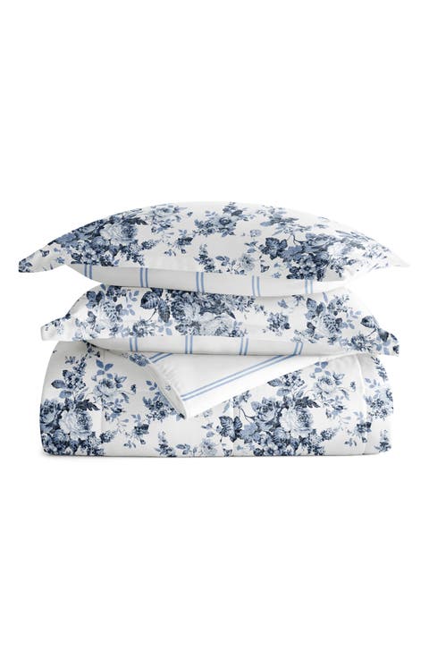 Rose Stripe Reversible 3-Piece Comforter Set