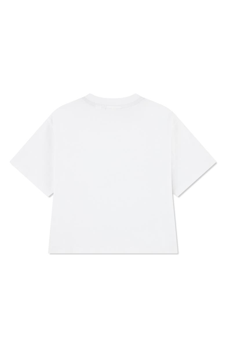 Lacoste Kids' Monogram Organic Cotton Graphic T-Shirt, Alternate, color, Blanc