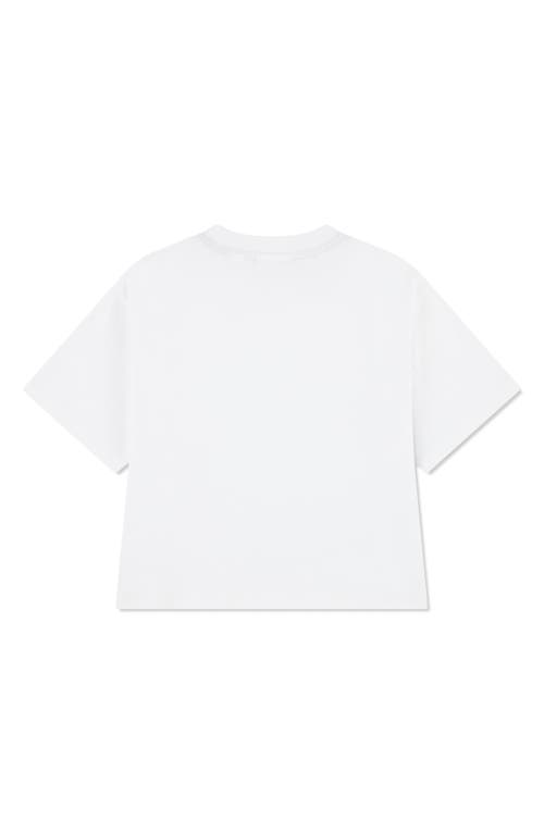 Lacoste Kids' Monogram Organic Cotton Graphic T-shirt In White