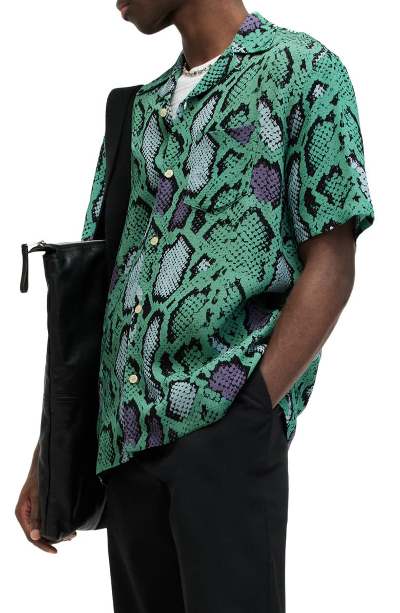 AllSaints Serpenz Camp Shirt, Alternate, color, 