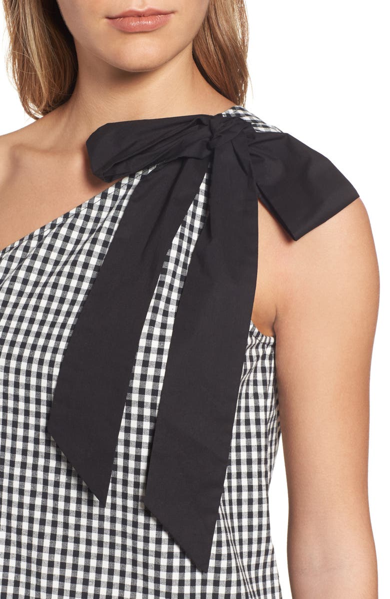 Halogen<sup>®</sup> One-Shoulder Stretch Cotton Top, Alternate, color,