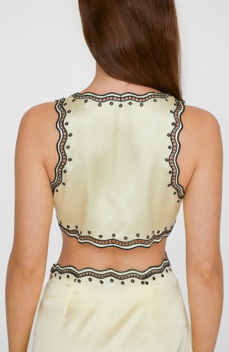 NASTY GAL Scalloped Tie Front Crop Tank, Alternate, color,