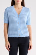 Nanette Lepore Short Sleeve Open Stitch Cardigan
