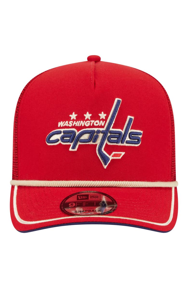 New Era Men's New Era  Red Washington Capitals Vintage Team Rope A-Frame 9FIFTY Snapback Hat, Alternate, color, Red
