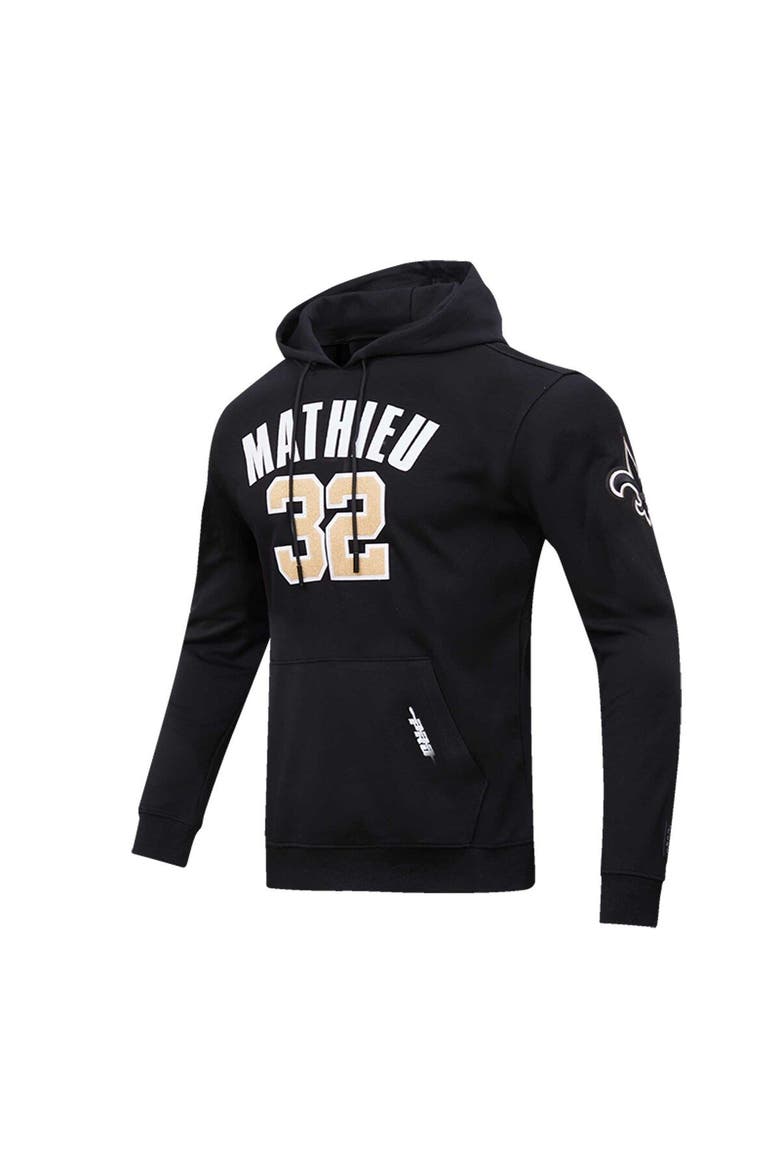 Men's Pro Standard Tyrann Mathieu Black New Orleans Saints Player Name & Number Pullover Hoodie, Alternate, color, Black