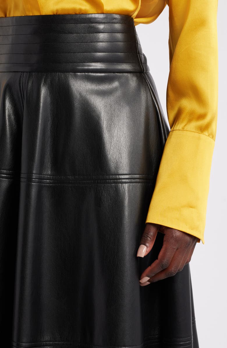 Nordstrom x Harlem's Fashion Row Megan Renee Faux Leather Tiered Skirt, Alternate, color, 