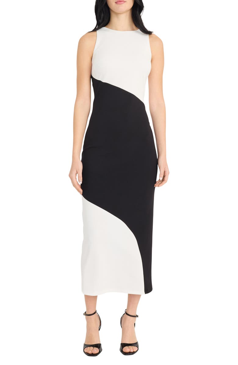 Donna Morgan Colorblock Sleeveless A-Line Dress, Main, color,