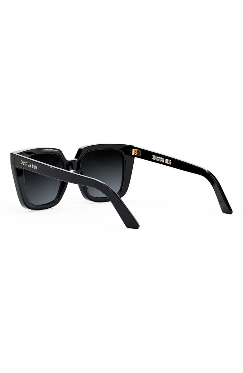 DIOR 'DiorMidnight S1I 53mm Square Sunglasses, Alternate, color, Shiny Black / Gradient Smoke