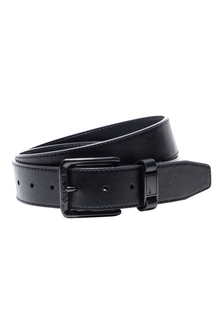 Faux Leather Belt, Main, color, BLACK