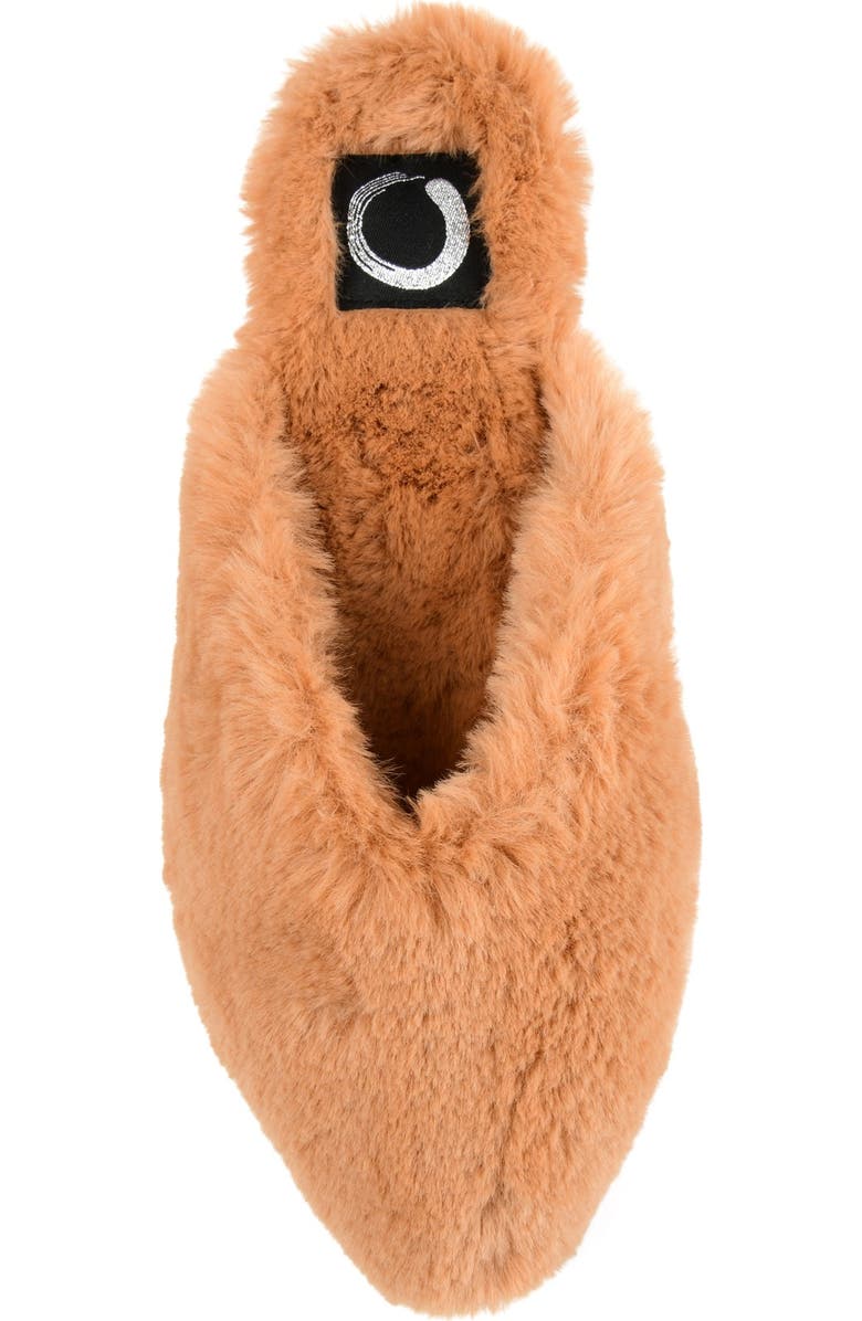 Journee Collection JOURNEE Sundown Faux Fur Slipper, Alternate, color, Camel