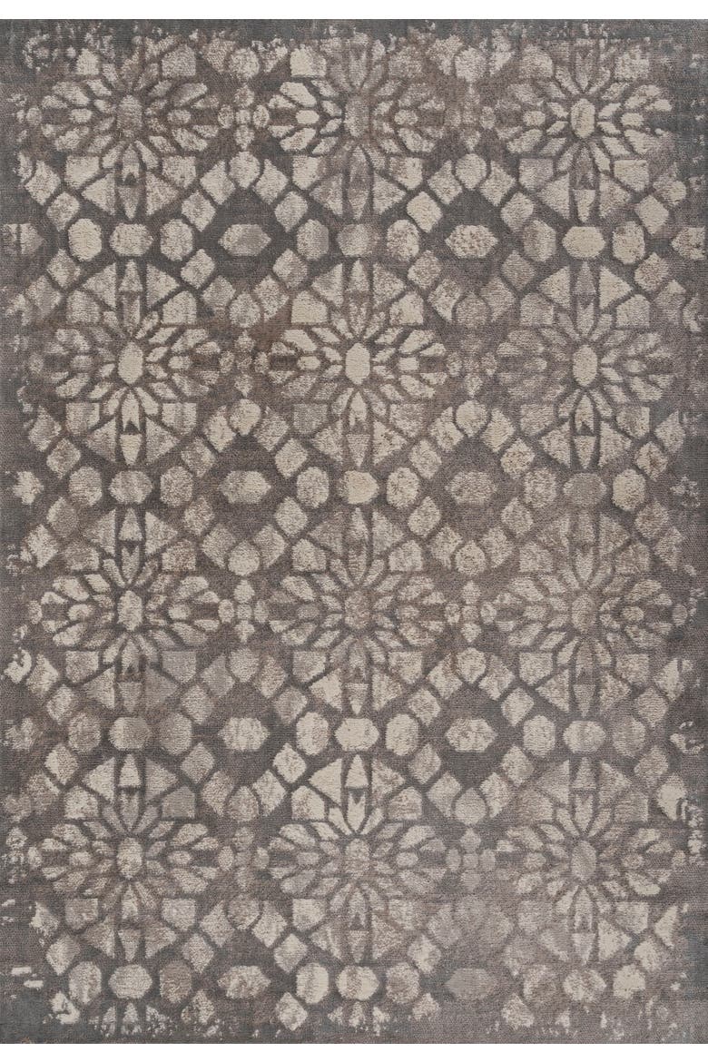 Roma Ornate Geometric Tile Area Rug, Main, color, Gray