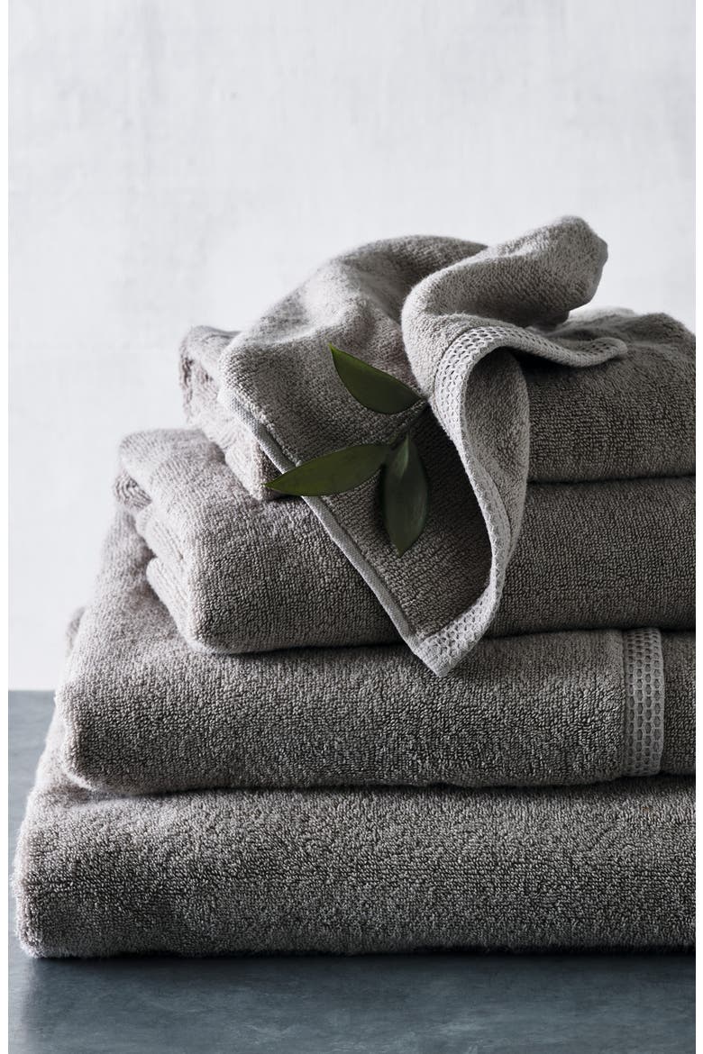 Waffle Edge Spa Bath Sheet, Main, color, SLATE