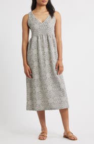 Bobeau Tie Back Sleeveless Midi Dress