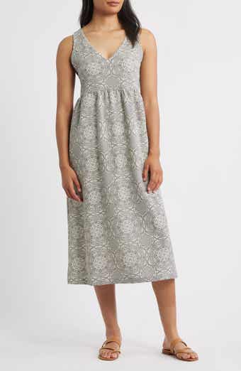 Bobeau Tie Back Sleeveless Midi Dress