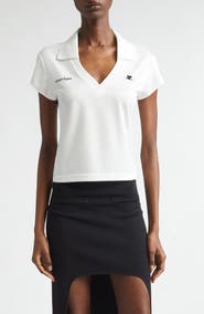 Courrèges Sports Crop Logo Polo