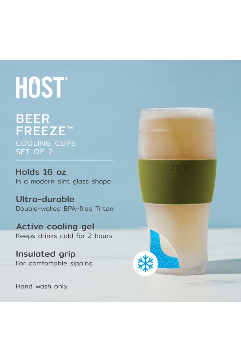 Beer FREEZE Cooling Cup Set of 2, Alternate, color, Olive