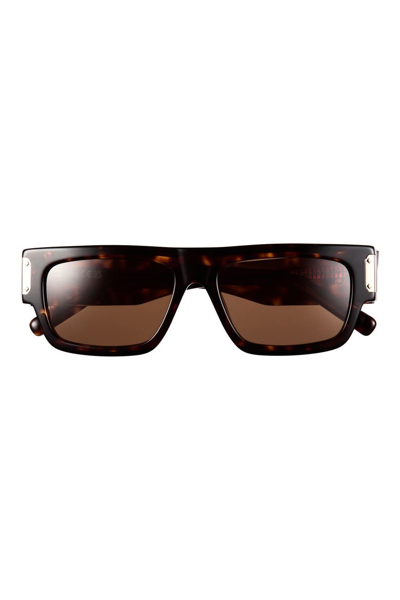 54mm Rectangular Sunglasses, Main, color, DARK HAVANA / ROVIEX