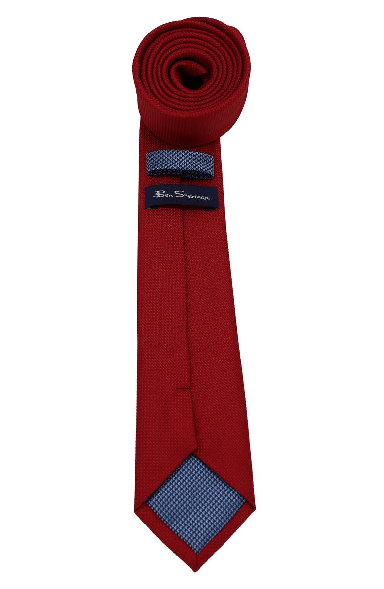 Ben Sherman Textured Solid Tie, Alternate, color, Red