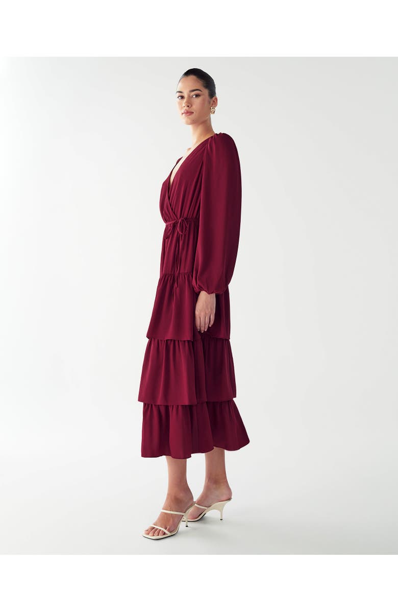 WILLA Koby Midi Dress, Alternate, color, Burgundy