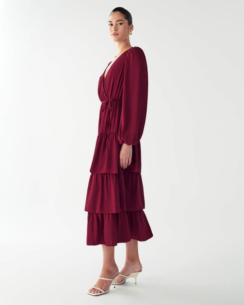 Willa Koby Midi Dress In Burgundy