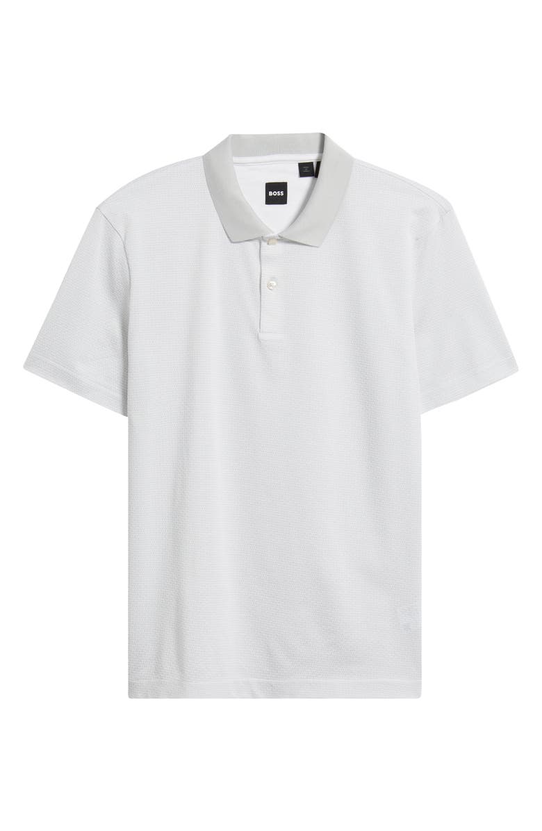 BOSS Parlay Texture Polo, Alternate, color, White
