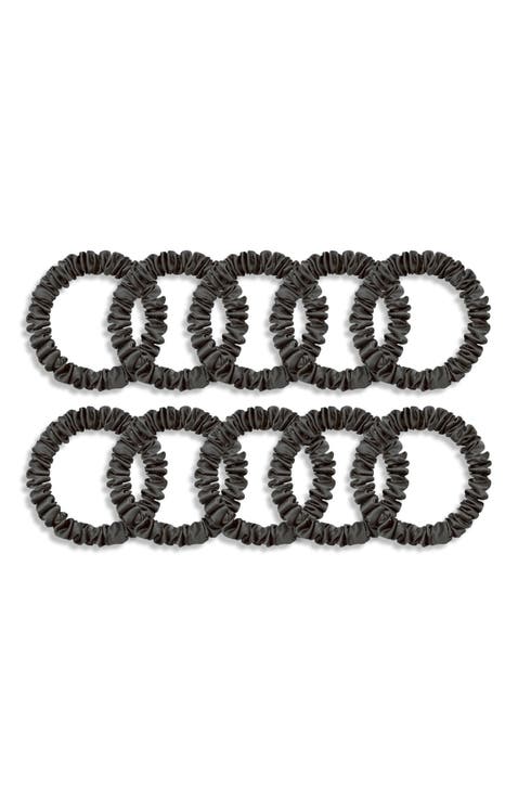 Pure Silk 10-Pack Skinny Scrunchies