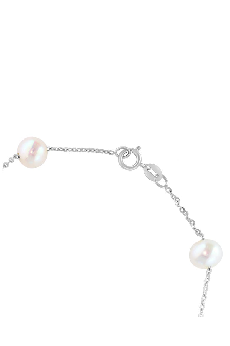 14k Gold Cultured Freshwater Pearl Station Bracelet, Alternate, color, WHITE
