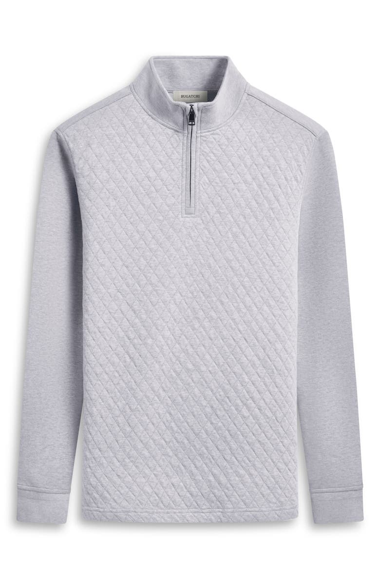 Bugatchi Quarter Zip Pullover, Alternate, color, Cement