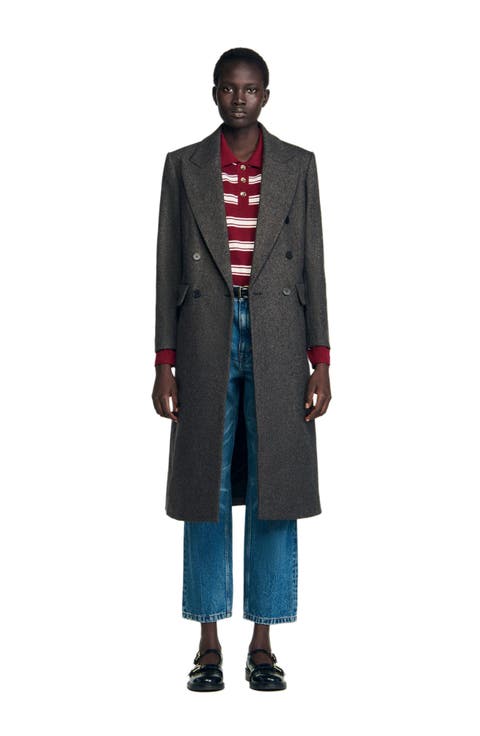 Fitted double-breasted coat