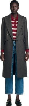 SANDRO Fitted double-breasted coat