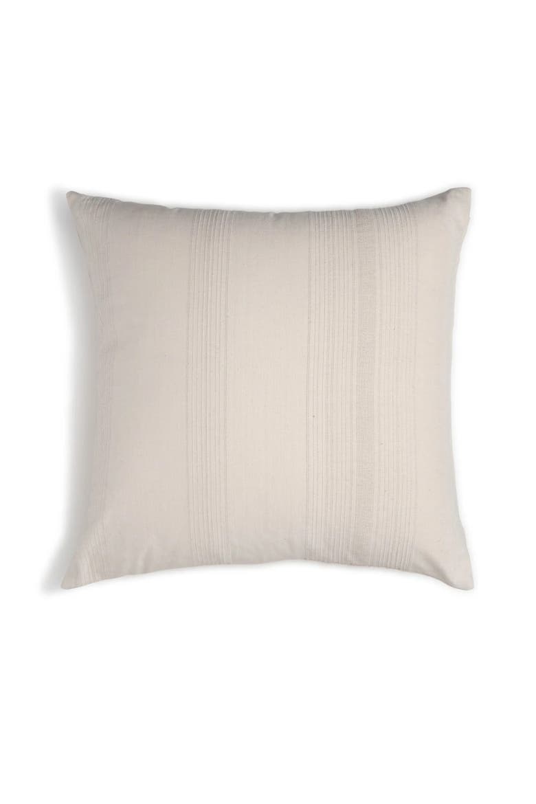 Ecoloom Handwoven Cotton Pillow with Down-Alternative Insert, Main, color, Whipped Cream