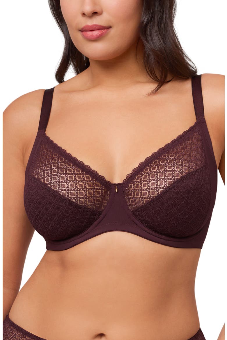 Muse Underwire Full Cup Lace Bra, Main, color, FUDGE