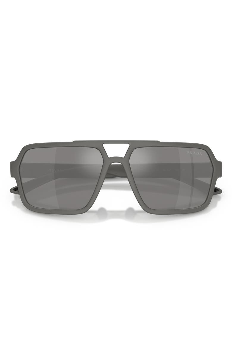 Prada Linea Rossa 59mm Pilot Sunglasses, Alternate, color, Grey Mirror Silver
