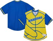 Mitchell & Ness Men's Mitchell & Ness  Gold Golden State Warriors Jumbotron 3.0 Mesh V-Neck T-Shirt