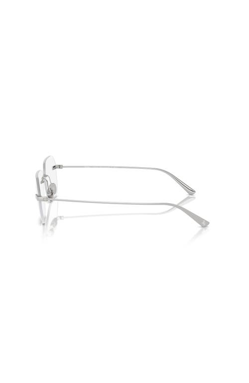 Ferrari 57mm Rectangle Optical Glasses In Silver