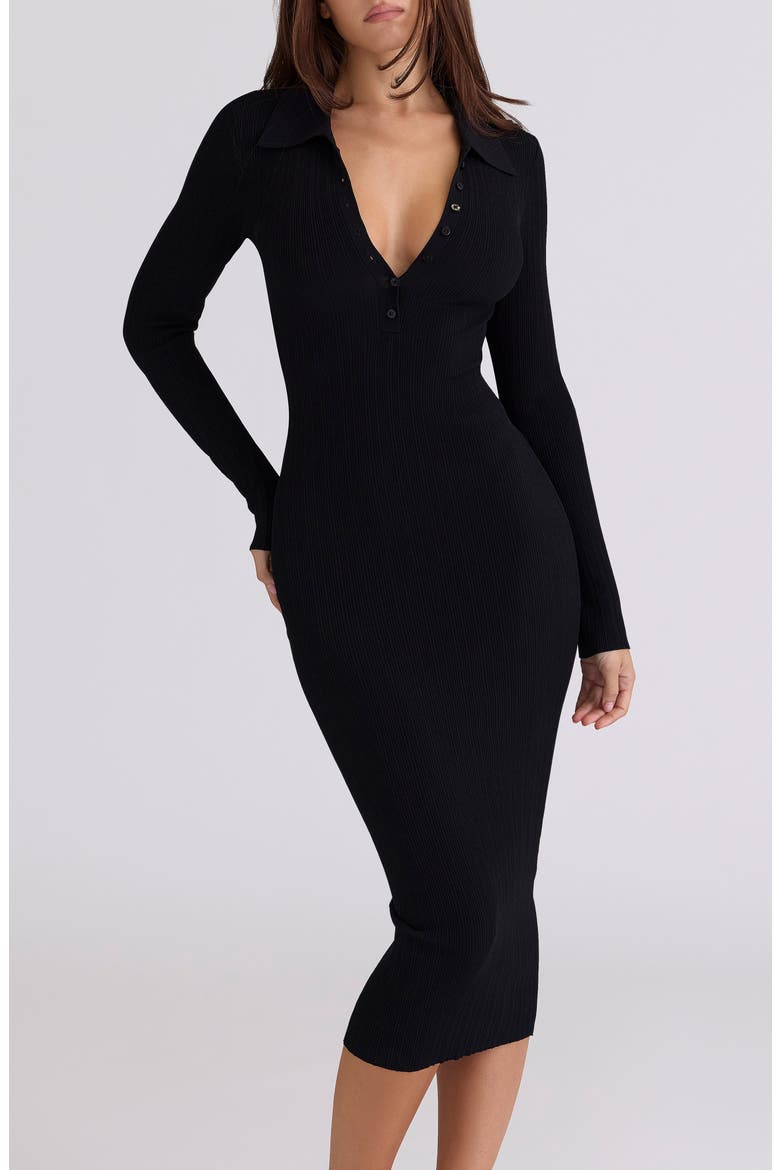 Sabra Long Sleeve Rib Sweater Dress, Alternate, color, BLACK