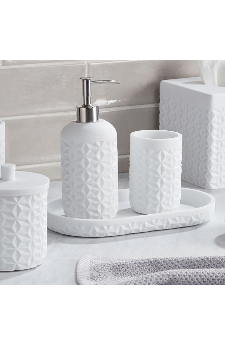 ROSELLI TRADING COMPANY Quilted 3-Piece Bathroom Set, Alternate, color, White