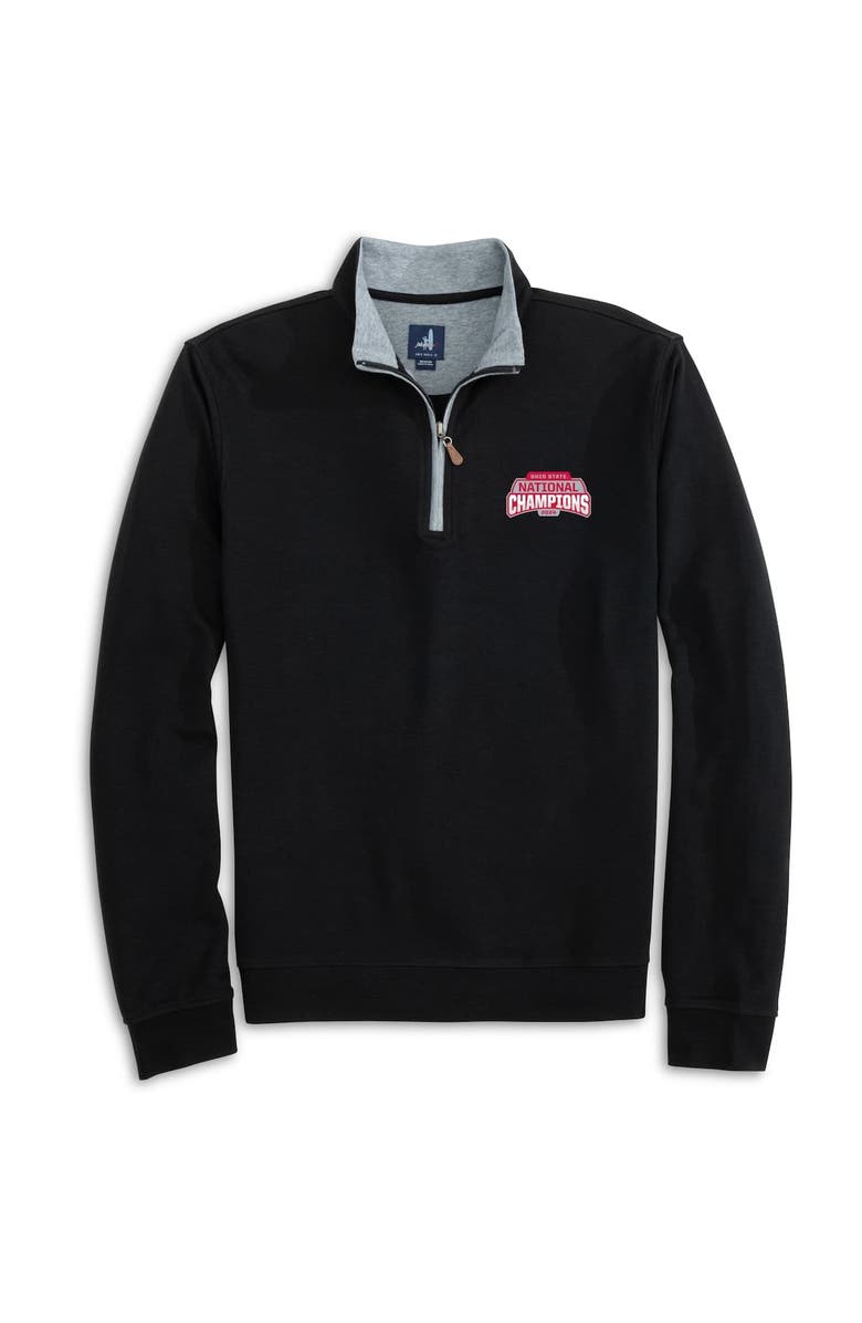 johnnie-O Men's johnnie-O  Black Ohio State Buckeyes College Football Playoff 2024 National Champions Sully Tri-Blend Quarter-Zip Sweatshirt, Alternate, color, 