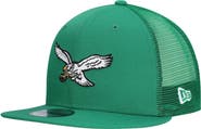 New Era Men's New Era Kelly Green Philadelphia Eagles Throwback Main Trucker 9FIFTY Snapback Hat