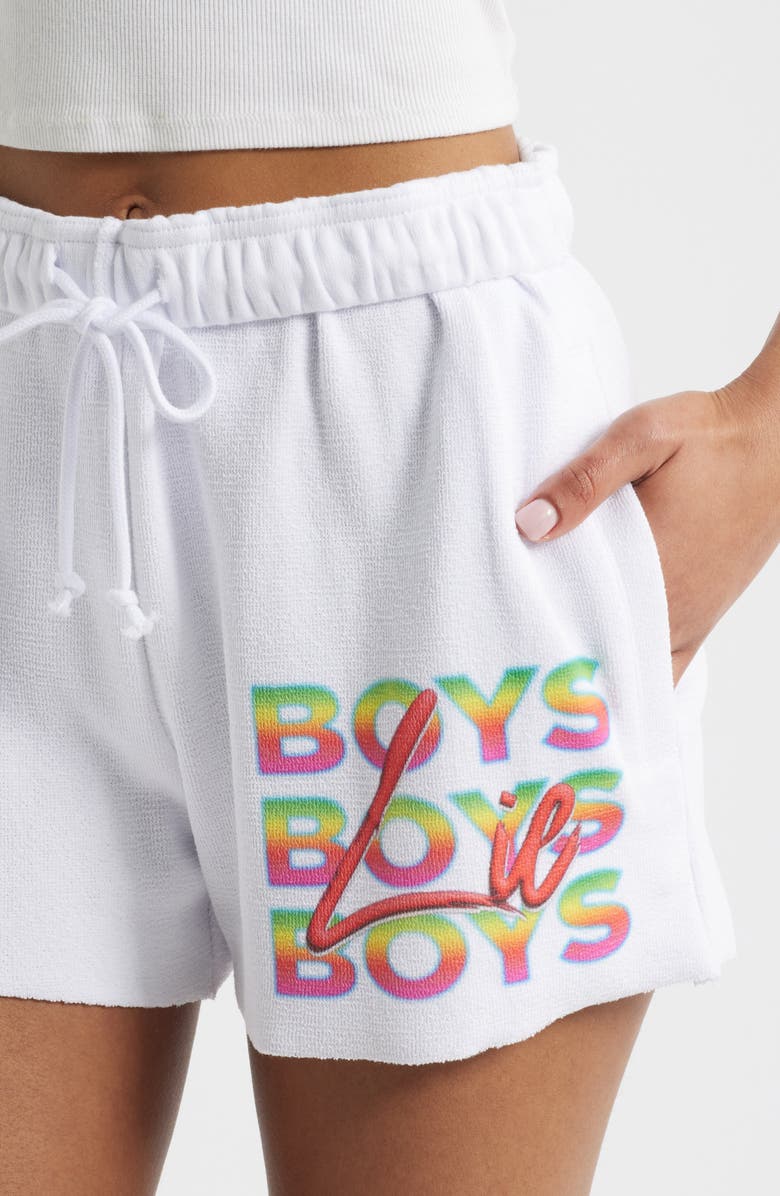 BOYS LIE Gotta Jet Basic Cotton Sweat Shorts, Alternate, color, White
