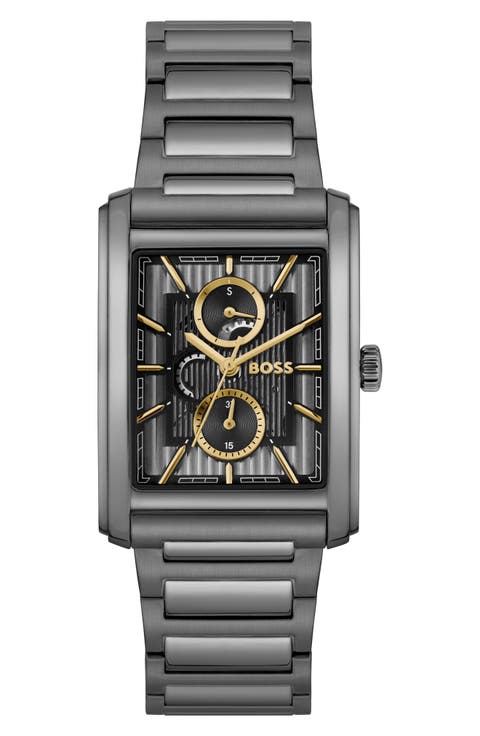 Principle Dress Multifunction Tank Bracelet Watch, 30.5mm x 42mm